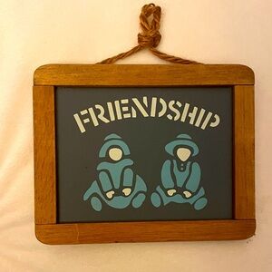 Vintage Friendship Chalkboard Frame Small 4x5in Hanging Art